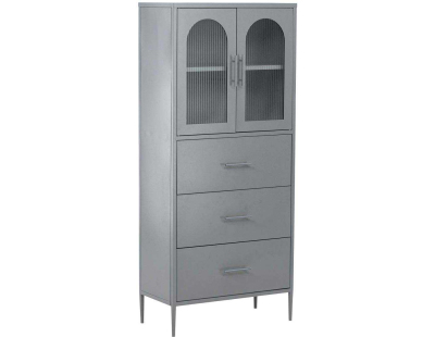 Buffet en acier 70 x 35 x 160 cm La Paz (Gris clair)