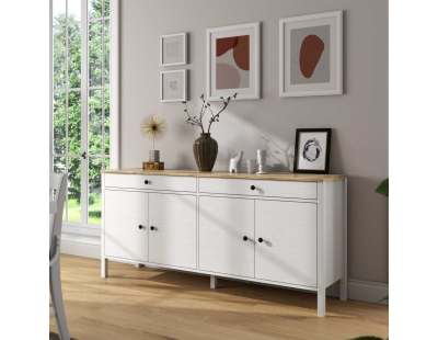 Buffet en aggloméré Frannie (Modèle 3 : 4 portes et 2 tiroirs)