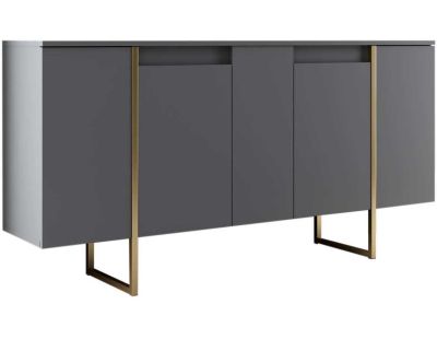 Buffet en aggloméré pieds en métal Luxe (Anthracite et doré)