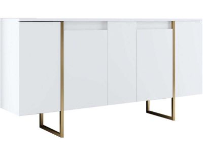 Buffet en aggloméré pieds en métal Luxe (Blanc et doré)