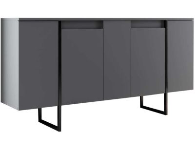 Buffet en aggloméré pieds en métal Luxe (Anthracite et Noir)