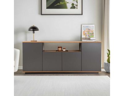 Buffet 4 portes en aggloméré Arista (Anthracite et Pin)