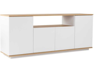 Buffet 4 portes en aggloméré Arista (Blanc et Chêne)