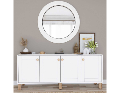 Buffet 4 portes en aggloméré Bohemian (Blanc)