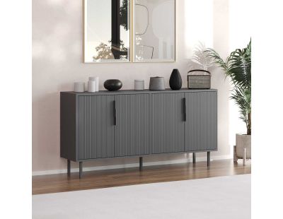 Buffet 4 portes en aggloméré Clara (Anthracite)