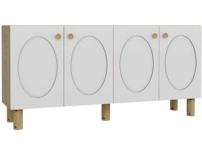 Buffet 4 portes en aggloméré Elisa Bohem (Blanc)