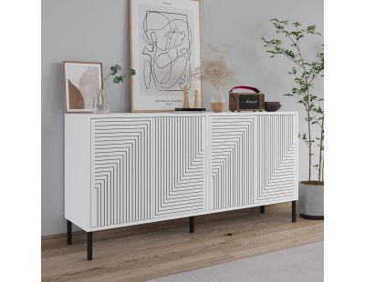 Buffet 4 portes en aggloméré Evolet (Blanc)