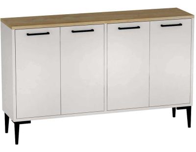 Buffet 4 portes en aggloméré Frezya (Blanc)