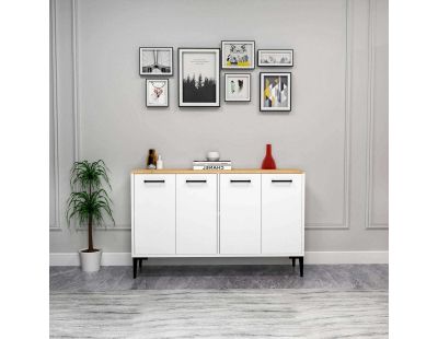 Buffet 4 portes en aggloméré Frezya (Blanc)