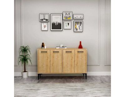 Buffet 4 portes en aggloméré Frezya (Chêne)