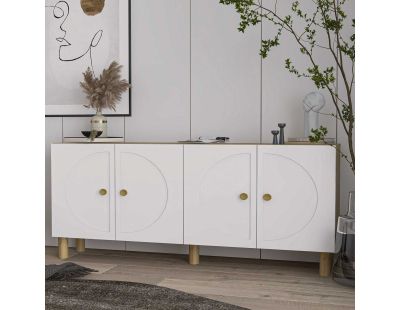 Buffet 4 portes en aggloméré Inci Bohem (Blanc)