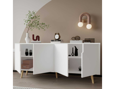 Buffet 4 portes en aggloméré Latina Modern (Blanc)