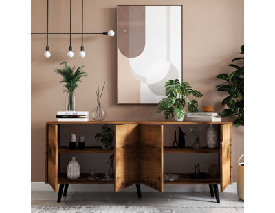 Buffet 4 portes en aggloméré Latina Modern (Noyer)