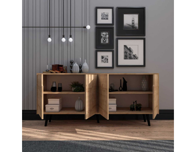 Buffet 4 portes en aggloméré Latina Modern (Chêne)