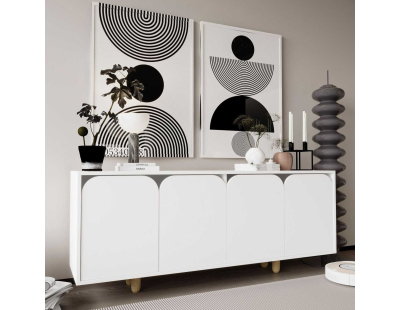 Buffet 4 portes en aggloméré Lazio Bohem (Blanc)