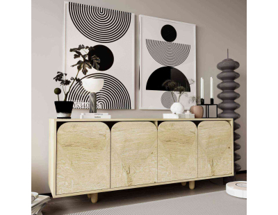Buffet 4 portes en aggloméré Lazio Bohem (Chêne)