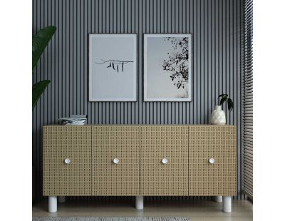 Buffet 4 portes en aggloméré Mono Bohem (Chêne)