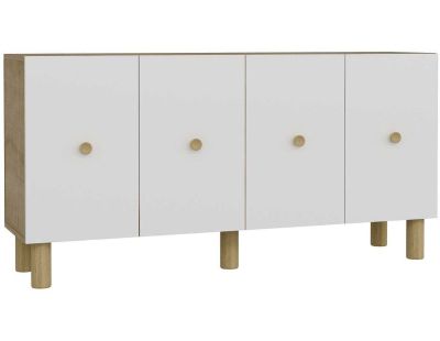 Buffet 4 portes en aggloméré Mono Bohem (Blanc)