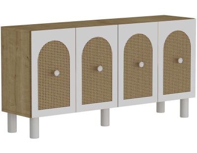 Buffet 4 portes en aggloméré Notre Bohem (Chêne et blanc)