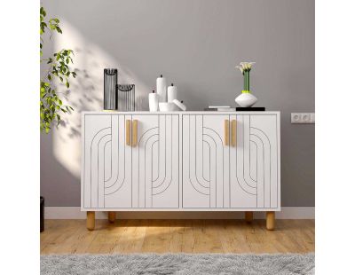 Buffet 4 portes en aggloméré Rodney (Blanc)