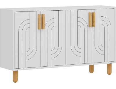 Buffet 4 portes en aggloméré Rodney (Blanc)