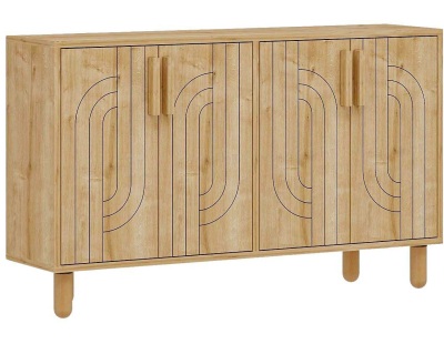 Buffet 4 portes en aggloméré Rodney (Chêne)