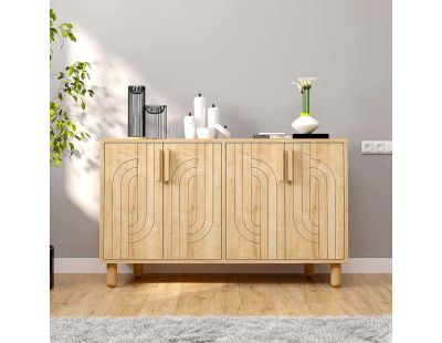 Buffet 4 portes en aggloméré Rodney (Chêne)