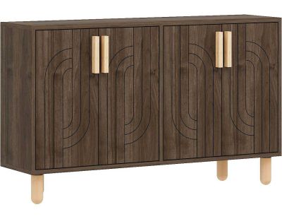 Buffet 4 portes en aggloméré Rodney (Noyer)