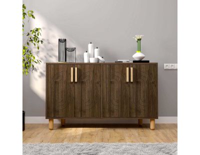 Buffet 4 portes en aggloméré Rodney (Noyer)
