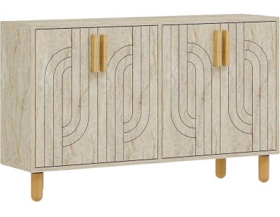 Buffet 4 portes en aggloméré Rodney (Travertine)