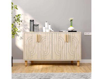 Buffet 4 portes en aggloméré Rodney (Travertine)
