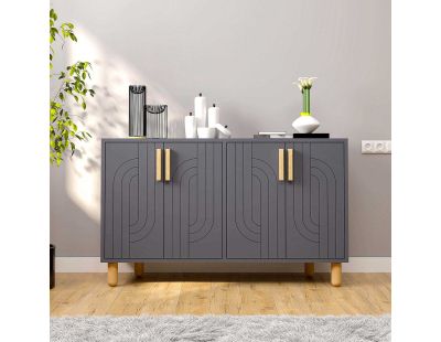 Buffet 4 portes en aggloméré Rodney (Anthracite)