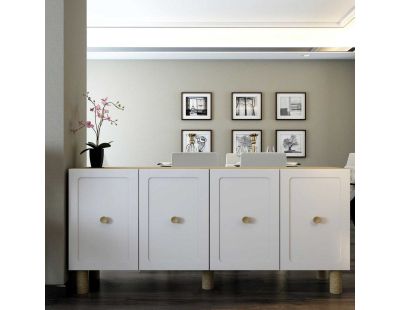Buffet 4 portes en aggloméré Rosalinda (Blanc)