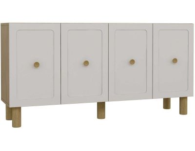 Buffet 4 portes en aggloméré Rosalinda (Blanc)