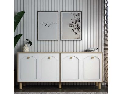 Buffet 4 portes en aggloméré Simple Bohem (Blanc)