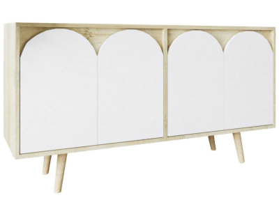 Buffet 4 portes en aggloméré Venezia (Chêne et blanc)