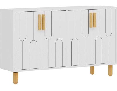 Buffet 4 portes en aggloméré Vincent (Blanc)