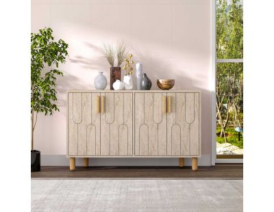 Buffet 4 portes en aggloméré Vincent (Travertine)