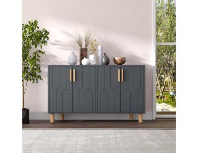 Buffet 4 portes en aggloméré Vincent (Anthracite)