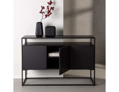 Buffet 3 portes en bois et acier Kingsport (Noir)