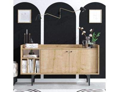 Buffet 2 portes et étagères en aggloméré Canopus