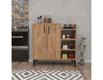 Buffet 2 portes et étagères en aggloméré Leskar
