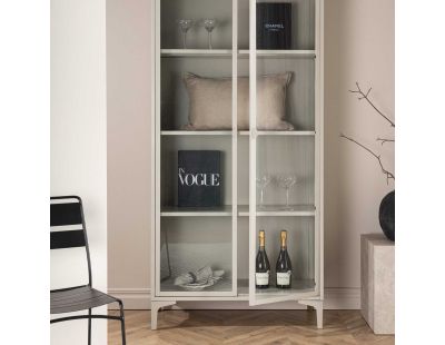 Buffet vitré en métal beige Piring