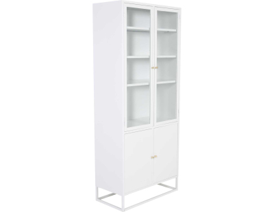 Buffet vitrine en acier 80 x 41 x 190 cm Bakal (Blanc)
