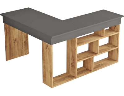 Bureau d'angle en aggloméré Clic (Pin et noir)