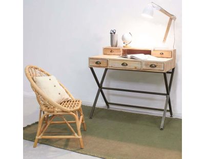 Bureau en bois et métal
