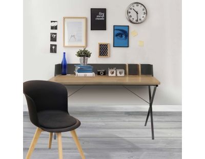 Bureau en bois et métal Brice (Gris)