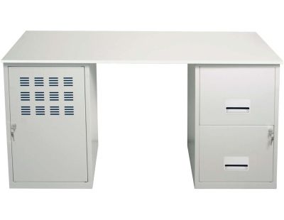 Bureau design en métal (Blanc mat)