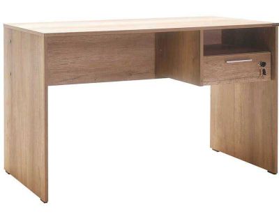 Bureau avec rangements en aggloméré Connor (Noyer clair)