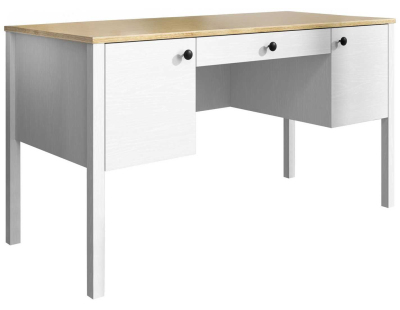 Bureau avec rangements en aggloméré Frannie (2 placards et 1 tiroir)